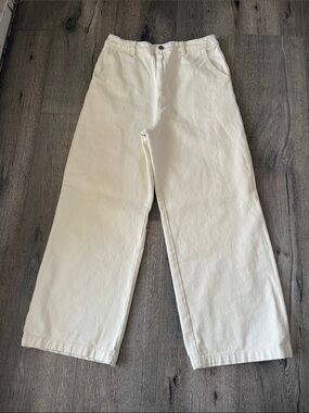 OAK + FORT Off-White Wide Leg Pants